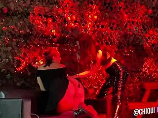 Fat girl from the audience on stage receives a wax treatment in public