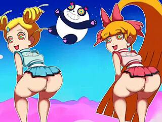 Teenage Powerpuff Girls throwing it back in panties and thong