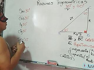asian student learns trigonometry at 30 degrees in bedroom