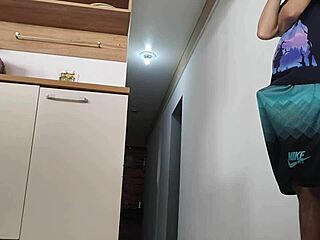 Risky Fuck With Friend While Husband Showers