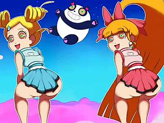 Teenage Powerpuff Girls throwing it back in panties and thong