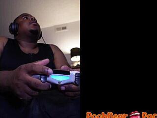 Gamer plays solo in close-up