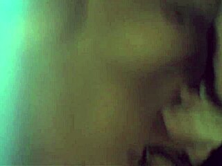 Stunning babe in stockings gives a blowjob and feels so satisfied by that guy.