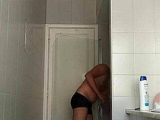 Delicious Guy Drinks While Shaving His Big Dick Carefully