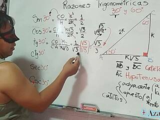 asian student learns trigonometry at 30 degrees in bedroom