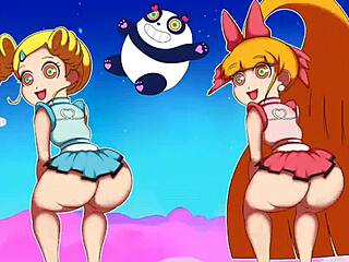 Teenage Powerpuff Girls throwing it back in panties and thong