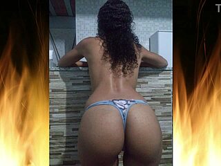 This skinny brunette was flaunting her hot ass at home.