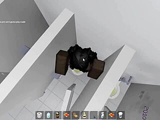 roblox girl takes risks in public bathroom fuck