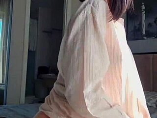 hot teen girl shows off dancing outdoors