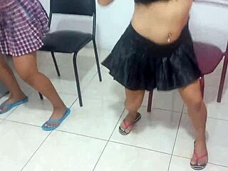 18 Year Old Student And Slut Friend Seduce Boyfriends With Sexy Dance!