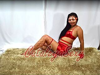 Watch this sexy photoshoot with a hot MILF in lingerie and costumes.