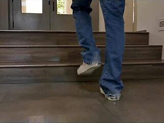 Classy Jennifer White boldly takes big cock deep in her tight pussy. Intense action on bed.