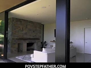 pov stepfather - cute teen 18+ in uniform swallows huge dick