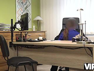 Vip4k Young Unemployed Arrives At Loan Agency For Interview