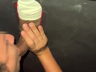 In Las Vegas swing house, the cute brunette drains creamy cum from eager pussy eaters.