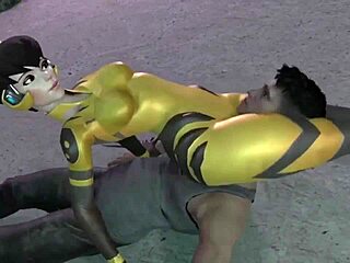 Tracer engages in scissor action with rusk and joel in femdom hardcore