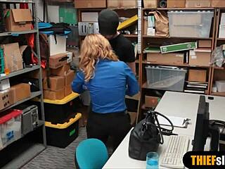 Busty Milf Cop Orders Thief To Lick Her Pussy In Office