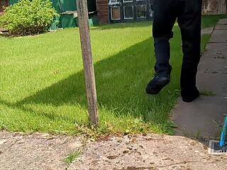 Getting naked outdoors having a pee and coming back inside to fuck my sex doll 😏