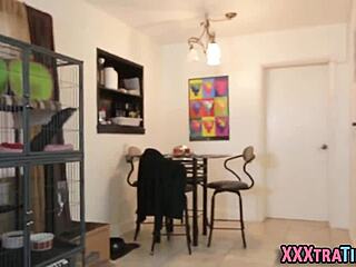 Teen blows cock for facial