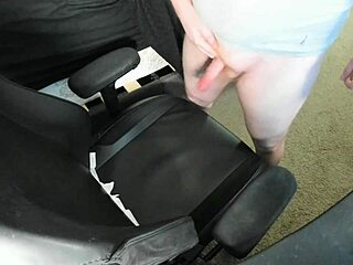 Ginger Explodes Huge Cum Load On Chair