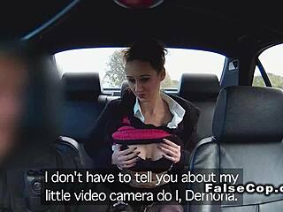 टैटू वाली बेब पुलिस कार में सार्वजनिक रूप से चोदती है Nu-Bay.com पर