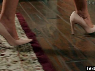 Teen surprises delivery girl with strapon at door