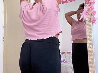 Chubby girl farting while getting ready for a date.