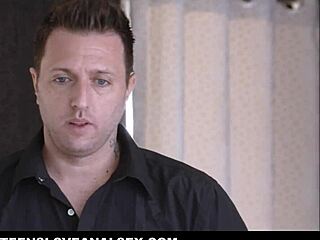 Stepdaughter fidget spinner in ass while stepdad fucks her