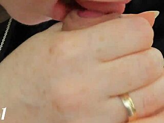 he cums from my tongue caressing him