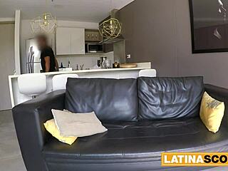 Hot black latina bikini model deep interview makes her cum on producers set