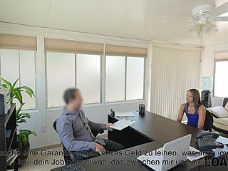 Loan4K Man Uses Young Student Girl As Whore In Office!