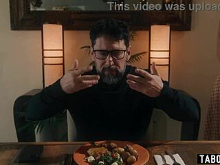 dominant husband controls wife in group scene