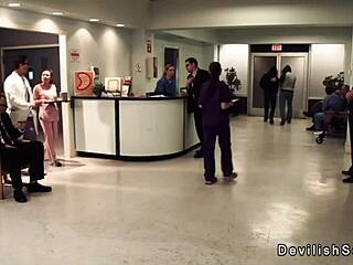 Sexy nurse sucking cock to cop in hospital