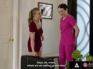 hazel moore and octavia red share steamy all-girl massage with licking and kissing 😘