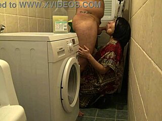 amateur cuckold wife gets rough sex in basement while husband at work!