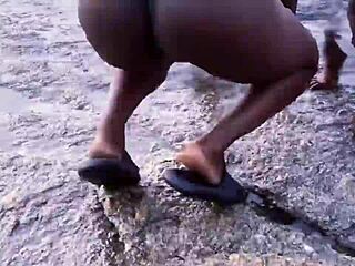 Horny Girls Share a Big Black Dick with Passionate Fingering and Spanking