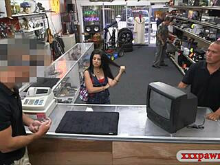 Hot latina gets screwed by nasty pawn keeper in hidden cam