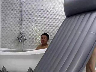 i gived the japaneese teen a deep creampie at massage parlour