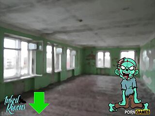 Inked Raven Plays Zombies Attack With Shaved Pussy Exposed