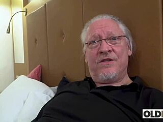 Grandpa feels ecstatic getting hard for Monika May's intense fuck with Oldhans