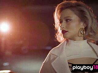 Glamorous natural blonde reveals perfect body