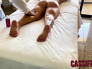 i woke up horny and sucked the masseur while masturbating my ass