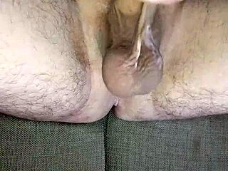 jerking my huge uncircumcised cock in the bedroom