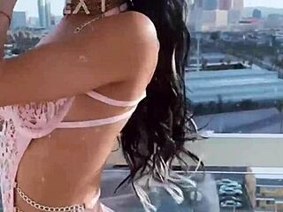 Pink lingerie in a teasing display