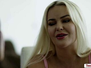 Gorgeous Vanessa Sky and Slimthick Vic engage in detailed lesbian sex with licking and fingering