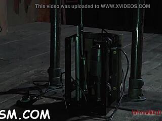 Oh wow, the playgirl is tied with shocking sex-toys and jug weight balls for intense fun 😱