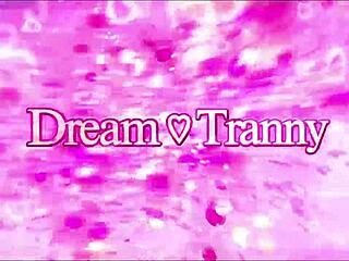 tranny julie rouch takes a wild bareback threesome with anal assfucking and blowjobs.