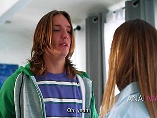 Stepson and bully double penetrate the neighbor anal whore stepmom