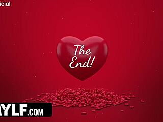 Valentine's day shower turns into cum drenching with neighbor and stepson.