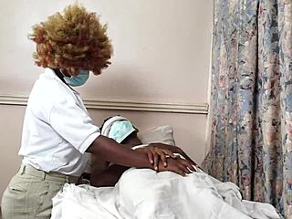 Female doctor all alone with her male patients in hospital quickie